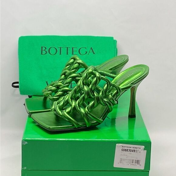 Bottega Veneta Reflection woven metallic leather mules size 38 - Picture 13 of 15